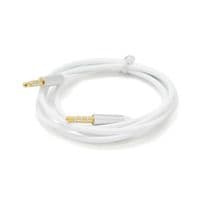 Кабель VEGGIEG AUW-1 AUX Audio DC3.5 тато-тато 1.0м, GOLD Stereo Jack, обплетення, (круглий) White cable, Пакет