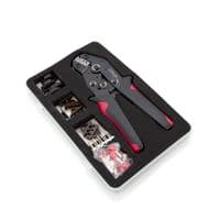 Инструмент обжимной Cinlin для обжимки клемм + насадки 06 -0.5-6mm2, 02С -0.5-2.5mm2, 06WF -0.25-16mm2, 48B -0.5-2.5mm2, Black-red