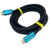 Кабель Merlion HDMI-HDMI 4Kx2K Ultra HD, 5.0m, v2,0, круглый Black, коннектор Blue, Blister-box, Q50