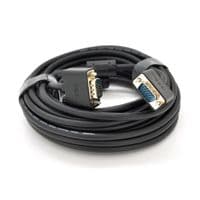 Кабель VEGGIEG VG-5 VGA 3+6, 5,0m, male to male (тато-тато), OD-6.5mm, 1 ферит, круглий Black, конектор Gold, Пакет