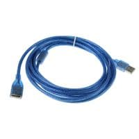 Удлинитель USB 2.0 AM / AF, 1.8m, 1 феррит, прозрачный синий Q300