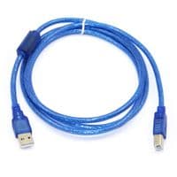 Кабель USB 2.0 RITAR AM / BM, 1.5m, 1 феррит, прозрачный синий Q250