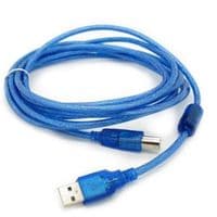 Кабель USB 2.0 RITAR AM / BM, 10m, 1 феррит, прозрачный синий