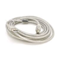 Кабель USB 2.0 AM/BM, 5.0м, 1 ферит, білий