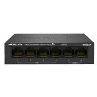 Коммутатор POE Mercury MS06CP с 4 портами POE+ 2 порта UP-Link 100Мбит, БП в комплекте, Q20