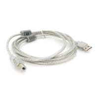 Кабель USB 2.0 AM / BM, 1.8m, 2 феррита, прозрачный
