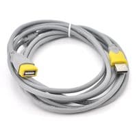 Удлинитель USB 2.0 V-Link AM / AF, 5.0m, 1 феррит, Grey / Yellow