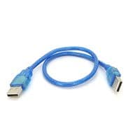 Кабель USB 2.0 RITAR AM / AM, 0.5m, прозрачный синий