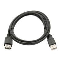 Удлинитель USB 2.0 AM / AF, 0,8m, черный, Пакет Q500