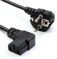 Кабель питания Schuko угловой PC-186A CEE7 / 7-C13, 1.5M, 0.75mm, евровилка под 90 градусов, OEM Q25 / 250