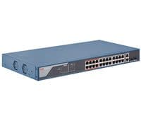 24 портовий POE комутатор Hikvision DS-3E1326P-EI, 24x RJ45 (100M) з підтримкою PoE; Uplink порти: 2x RJ45 (1000M)