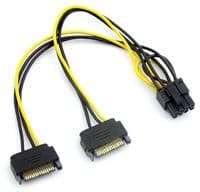 Кабель-переходник для питания видеокарты SATA+SATA--&amp;gt;8P, OEM Q50