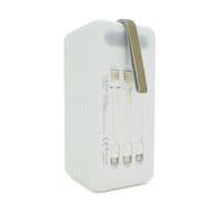 Powerbank TX-80 80000mAh, кабель USB: Micro, Lighting, Type-C, White / Black, (1460g), Blister