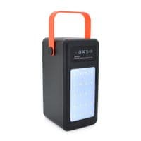 Power bank YM-647CX 100000 mAh, ліхтарик, Input:5V / 2.1A(Micro-USB,Type-C,Lightning), Output:5V / 2.1A(4*USB),з 4 власн кабелю,пластик,чорний,BOX