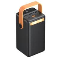 PowerBank XO-PR168 50000mAh,ліхтарик,Вхід: 5V / 3A,9V / 2A(Type-C,MicroUSB),Вихід:5V / 3A,5V / 4.5A,9V / 2A (3хUSB,Type-C),Q18, пластик, Чорний