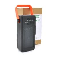 Power bank YM-637, 50000mAh Solar, ліхтарик, Вхід: 5V / 2.1A(MicroUSB, TypeC, Lightning), Вихід: 5V / 2.1A(4xUSB), пластик, Чорний, BOX