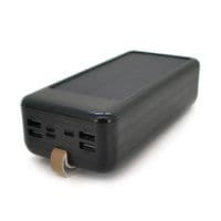 Power bank KKD-8W 80000 mAh Solar, ліхтарик, Input: 5V / 2.1A(microUSB, TypeC, Lightning), Output: 5V / 2.1A(4xUSB), пластик, Black, BOX