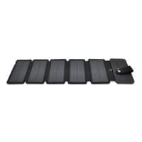 Сонячна панель 5 Foldings, вбудований кабель microUSB, Вихід: 5 / 1,2 А(USB), пластик, Чорний, Corton box