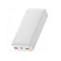 Powerbank Baseus Bipow 20000mAh, Вхід:5V / 2A / 3A,9V / 2A(microUSB,Type-C), Вихід:5V / 3A,9V / 2A,12V / 1.5A(2хUSB),Q40,пластик,Білий