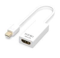 Конвертер mini Display Port (штекер) на HDMI (гніздо) 10 см (маленький розмір), білий, 4K / 2K, пакет