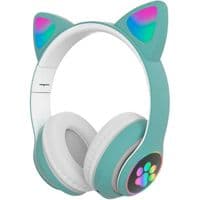 Беспроводные Bluetooth наушники Cat Ear VZV-23M Led, Green