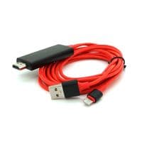 Конвертер MHL Lighting (тато) + USB (тато) =&amp;gt; HDMI(тато) 1.8м, Red, 4K/2K, BOX