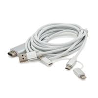 Конвертер MHL Type-C / Micro / Lighting (тато) + USB (тато) =&amp;gt; HDMI(тато) 1.8м, Black, 4K/2K, BOX