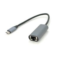 Конвертер Type-C (тато)/RJ-45(мама), 18cm, круглий, chip:RTL8153, 1000Mbps, Gray