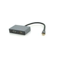 Хаб Type-C(тато) алюмінієвий, HDMI(мама)+VGA(мама)+USB3.0(мама)+PD(мама), 23cm, Silver