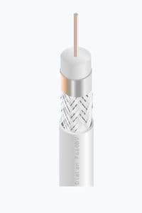 Кабель коаксиальный Dialan RG6U-48W, CCS, 1,02 мм., желтый экран 48%, 75 Ом, оболочка 6,8мм белая, бухта 100м