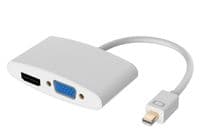 Конвертер mini Display Port (тато) на HDMI/VGA(мама) 30cm, Silver, 4K/2K, Пакет