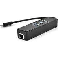 Хаб Type-C алюмінієвий, 3 порти USB 3.0 + 1 порт Ethernet, Black, Пакет