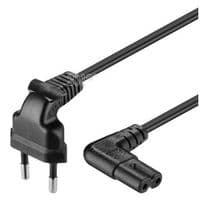 Кабель питания 1.2m, 0.5mm, PC-184 / 2 CEE7 / 16-C7 2 pin (для бытовой техники), Black, 90&amp;deg; OEM Q50 / 250 МЕДЬ!!!