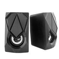 Колонки 2.0 Hotmai A130L USB+3.5mm, 2x3W, 20Hz- 18KHz, с регулятором громкости, Black, BOX, Q24