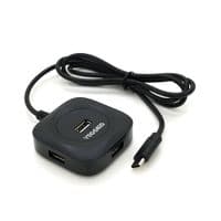Хаб VEGGIEG V-C240 Type-C, 4 порти USB 2.0, 20 см, Чорний, Коробка