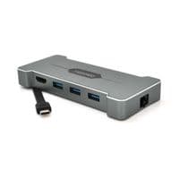 Хаб-конвертор VEGGIEG TC06 Type-C (тато) на Type-C (мама) + USB3.0 * 3 (мама) + HDMI (мама) + RJ45, Silver, Box