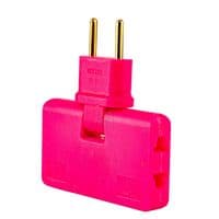 Трійник + перехідник 3 in 1, UK/US-EU, 220В, 10А, поворотний 180&amp;deg;, Pink