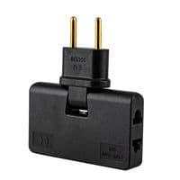 Трійник+перехідник 3in1, UK/US-EU, 220В, 10А, поворотний 180&black;