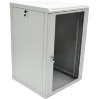 Шафа 18U, 600х600х907 мм (Ш * Г * В), економ, акрилове скло, сіра