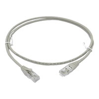 Патч-корд кат. 5е, 26AWG, RJ45-RJ45, серый, 1м, U/UTP, LSZH, Corning