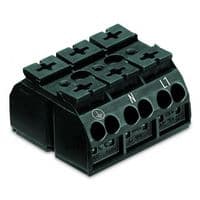 Клемний блок, 3Px4х1.5...4мм2, для мідн. пров.(PE-N-L1), чорн., WAGO