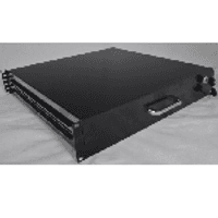Скринька висувна для документів 19" з замком, 2U 450 глибина, чорна