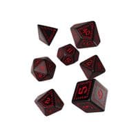 Набор кубиков для настольных игр Q-Workshop Runic Black Red Dice Set (7 шт) (SRUN06)