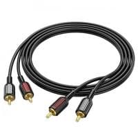 Кабель Borofone BL13 2RCA(тато)=&amp;gt;2хRCA (тато), CU, круглий, 1,5 м, Black, Box