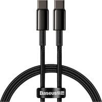 Cable Baseus Tungsten Gold Type-C to Type-C 100W (CATWJ-01) Black 1m