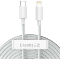 USB Cable Baseus Simple Wisdom Data Cable Kit Type-C to Lightning PD 20W (2PCS/Set) (TZCATLZJ-02) White