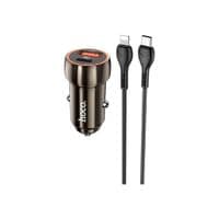 АЗУ 1USB + Type-C Hoco Z46A PD20W+QC3.0 Metal Grey + Cable Type-C to Lightning
