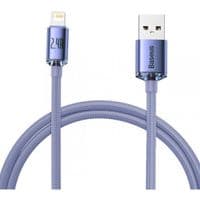 Кабель USB Baseus Crystal Shine Lightning 2.4A (CAJY000005) Purple 1.2m