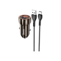 АЗУ 1USB + Type-C Hoco Z46A PD20W+QC3.0 Metal Grey + Cable USB to Type-C