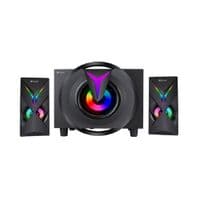 Колонки Kisonli TM-1000U, 8W+2x4W, USB / TF / BT / FM / AUX / LED light, с сабвуфером, DC: 5V, Black, BOX, Q8